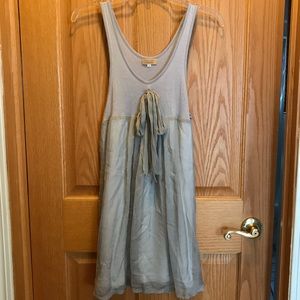 PIKO silk dress/tunic. Medium, gray with underlay